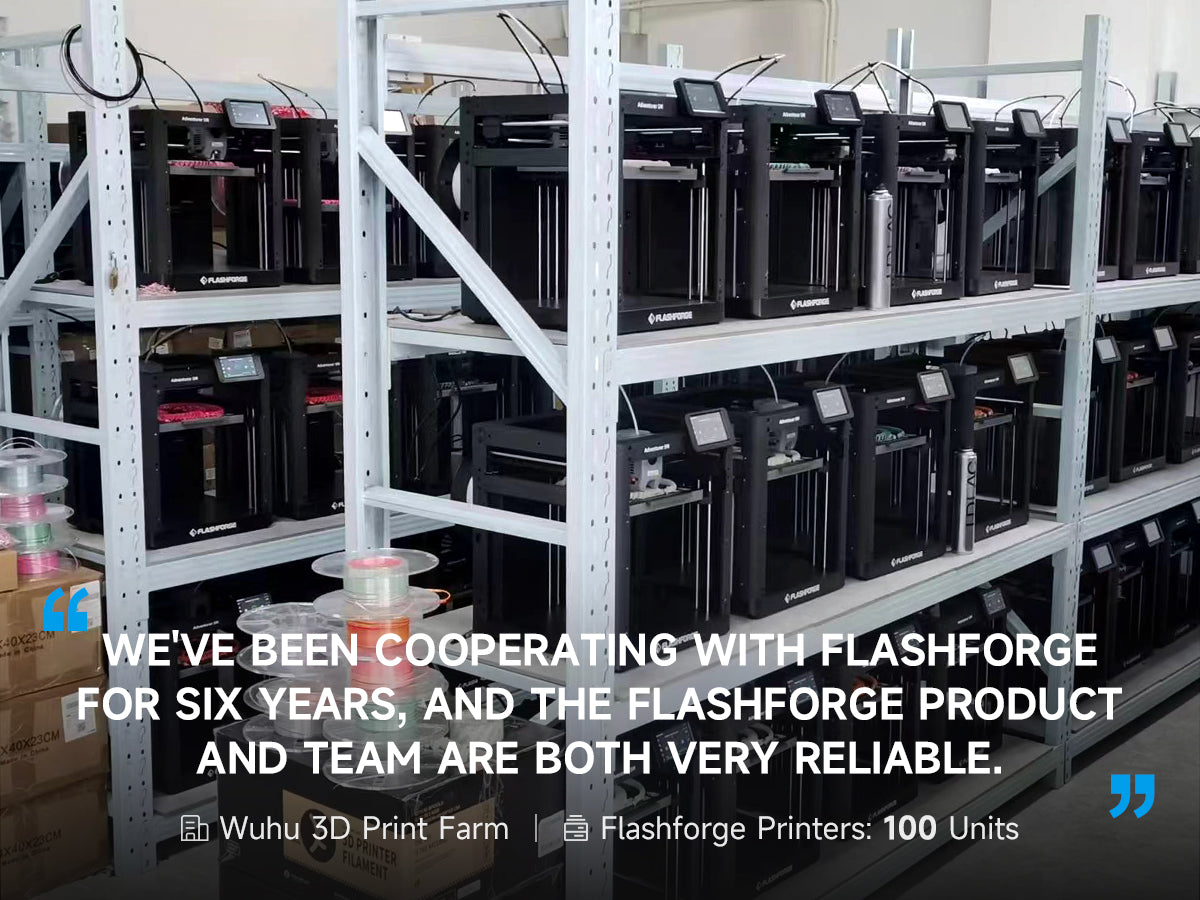 100 Units Flashforge Printers in Wuhu 3D Print Farm