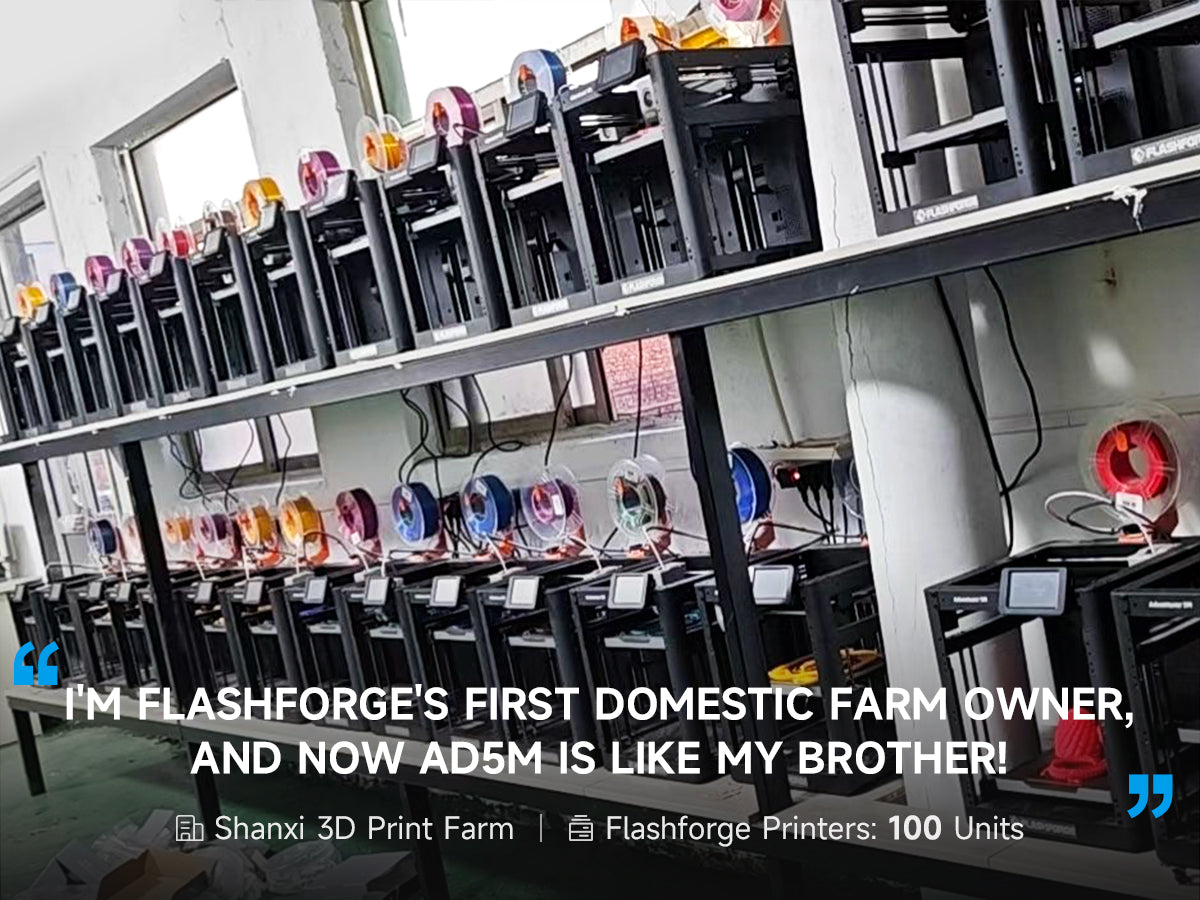 100 Units Flashforge Printers in Shanxi 3D Print Farm