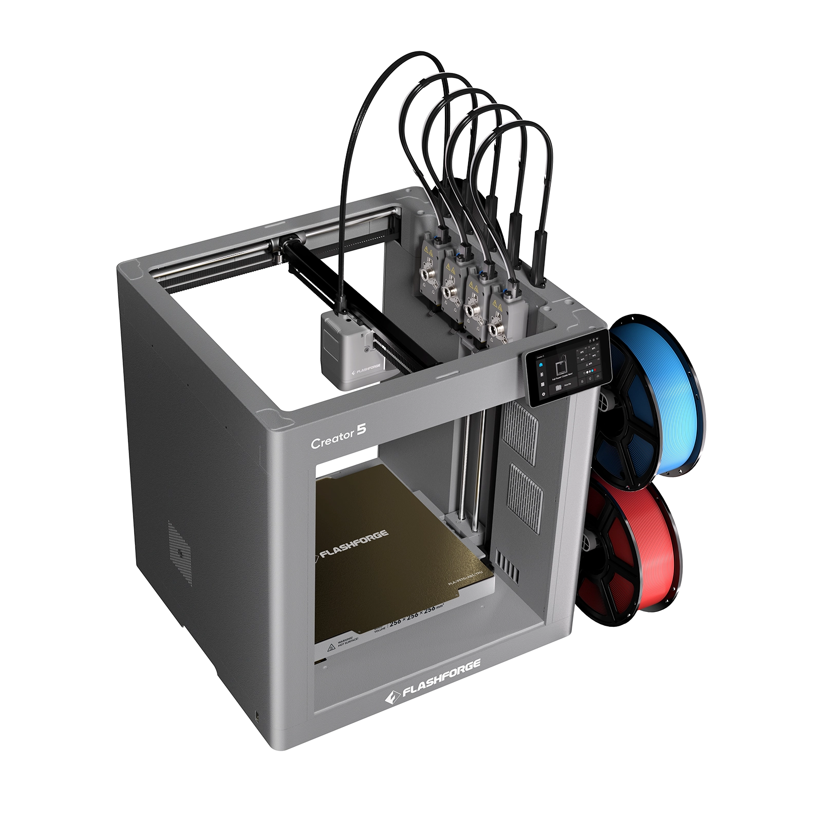 Flashforge Creator 5 | 4 Toolheads Multi-Color 3D Printer | 500% Faster, Zero Purge Waste