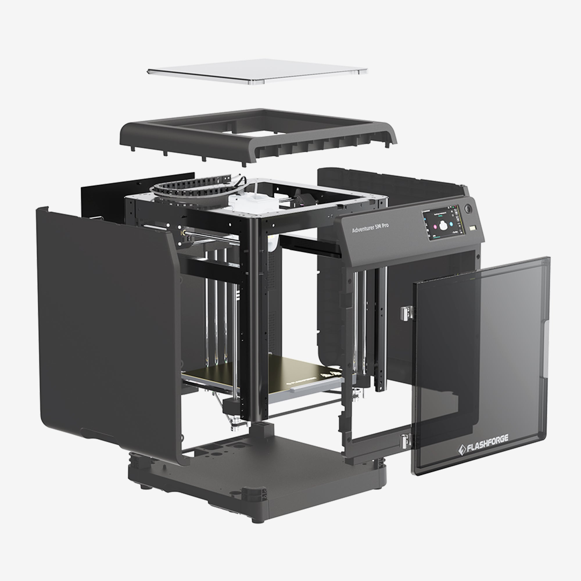 Imprimante 3D Flashforge Adventurer 5M Pro, structure métallique CoXY fermée, sans danger pour un usage domestique