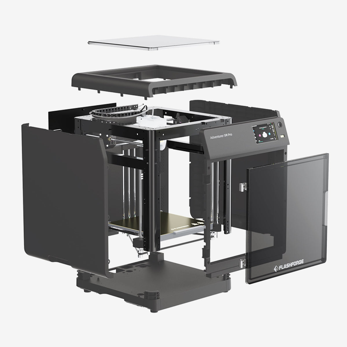 Imprimante 3D Flashforge Adventurer 5M Pro, structure métallique CoXY fermée, sans danger pour un usage domestique