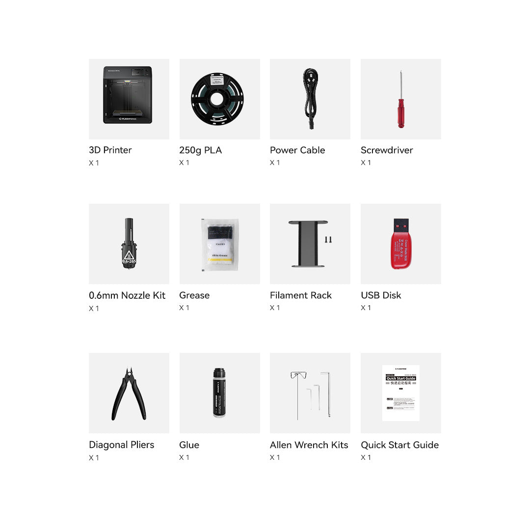 Flashforge AD5MP Package contents