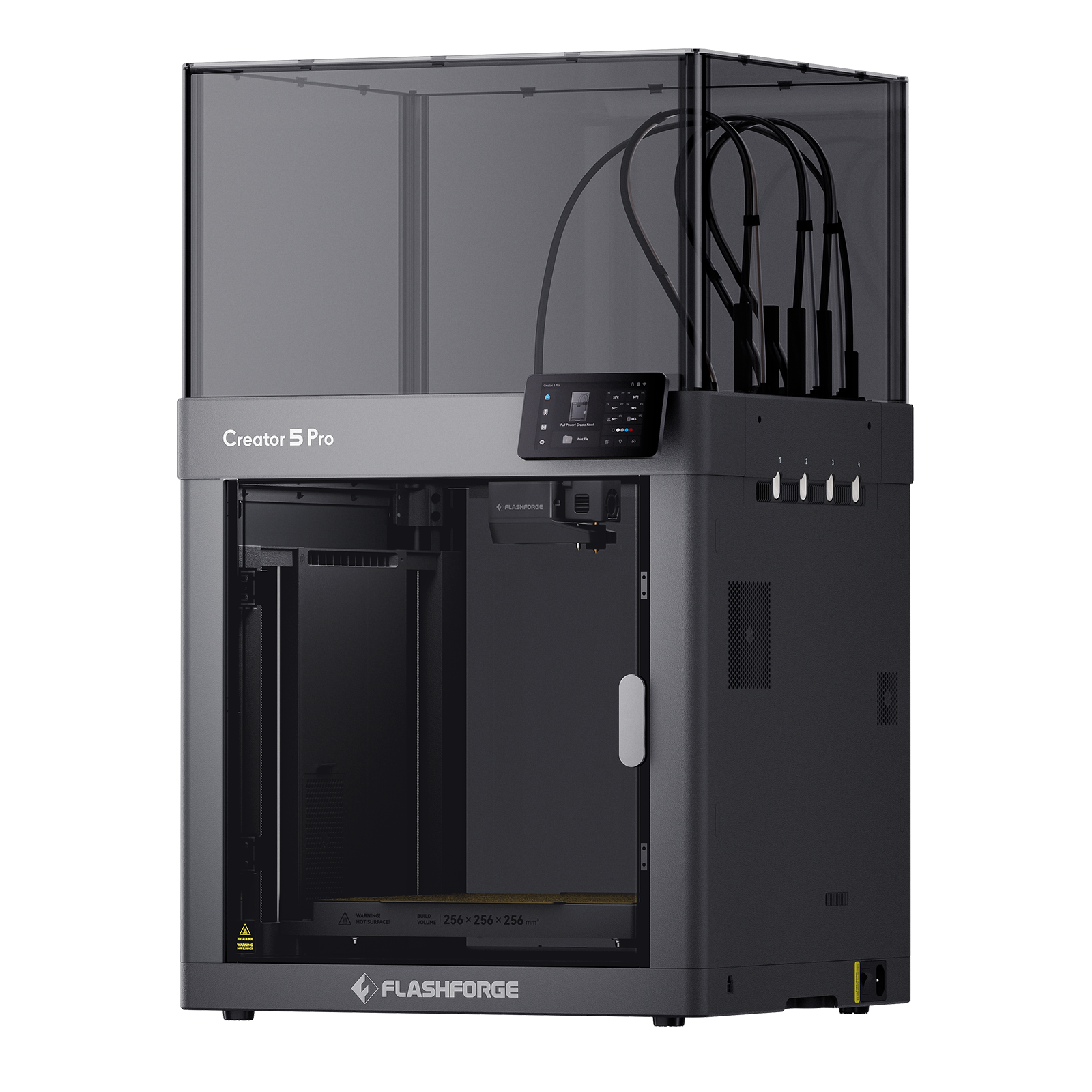 Flashforge Creator 5 Pro 4-Toolheads Enclosed Multi-Color 3D Printer | 500% Faster, Zero Purge Waste