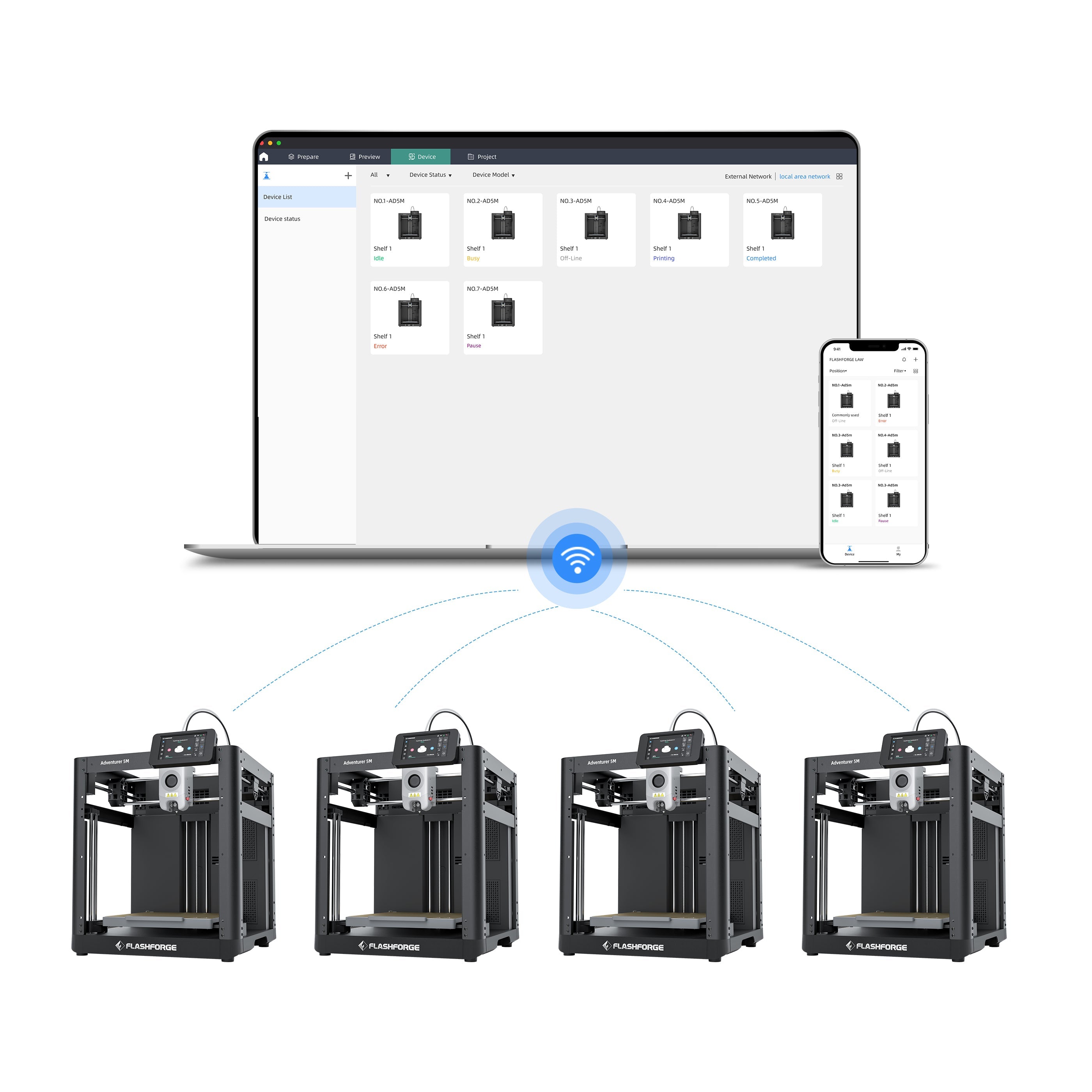 Flashforge AD5M enables remote control with FlashPrint, FlashMaker, and Orca-Flashforge software