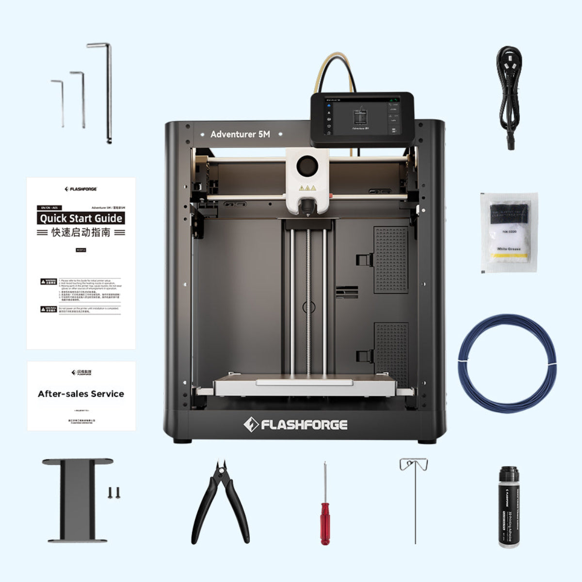 Imprimante 3D Flashforge Adventurer 5M, vitesse élevée de 600 mm/s, adaptée aux débutants