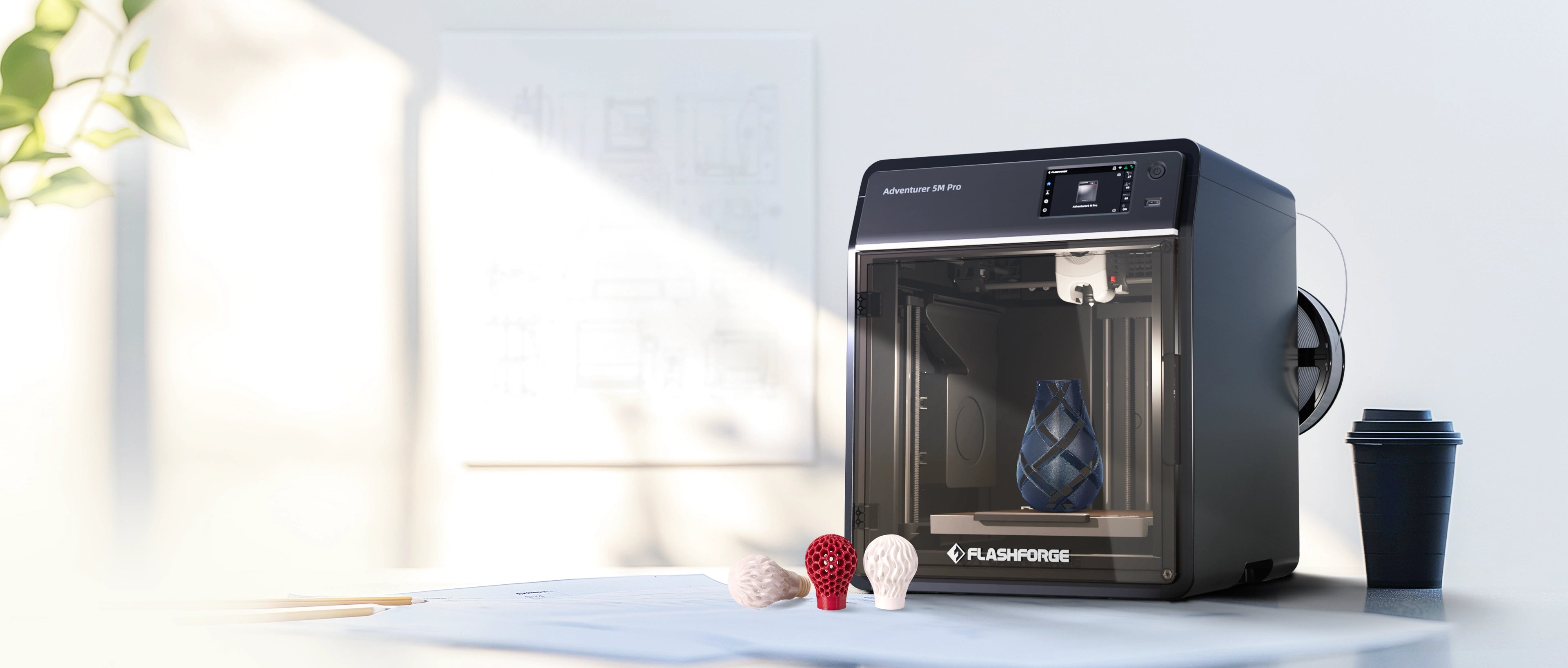 Flashforge AD5MP - All-in-One Fast 3D Printer for home or office with enclosed design