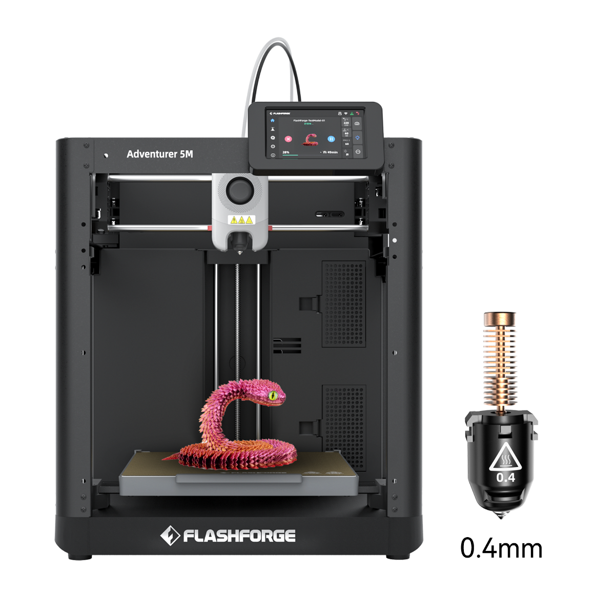 Imprimante 3D Flashforge Adventurer 5M, vitesse élevée de 600 mm/s, adaptée aux débutants