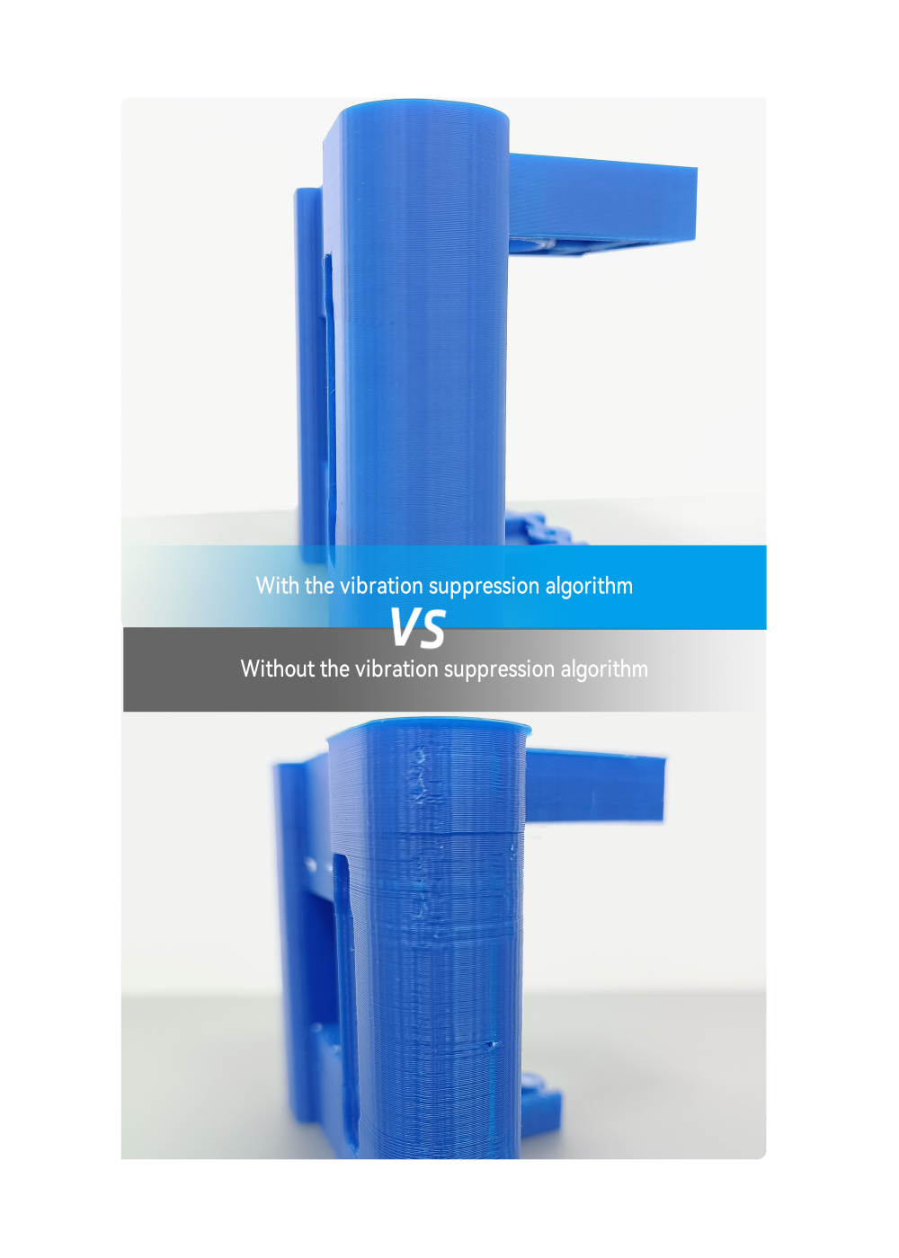 Print Quality Comparison With Vibration Suppression Algorithm