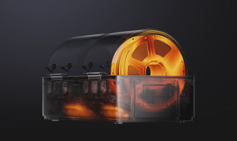 Surrounding airflow ensures even and consistent drying across the entire filament spool.